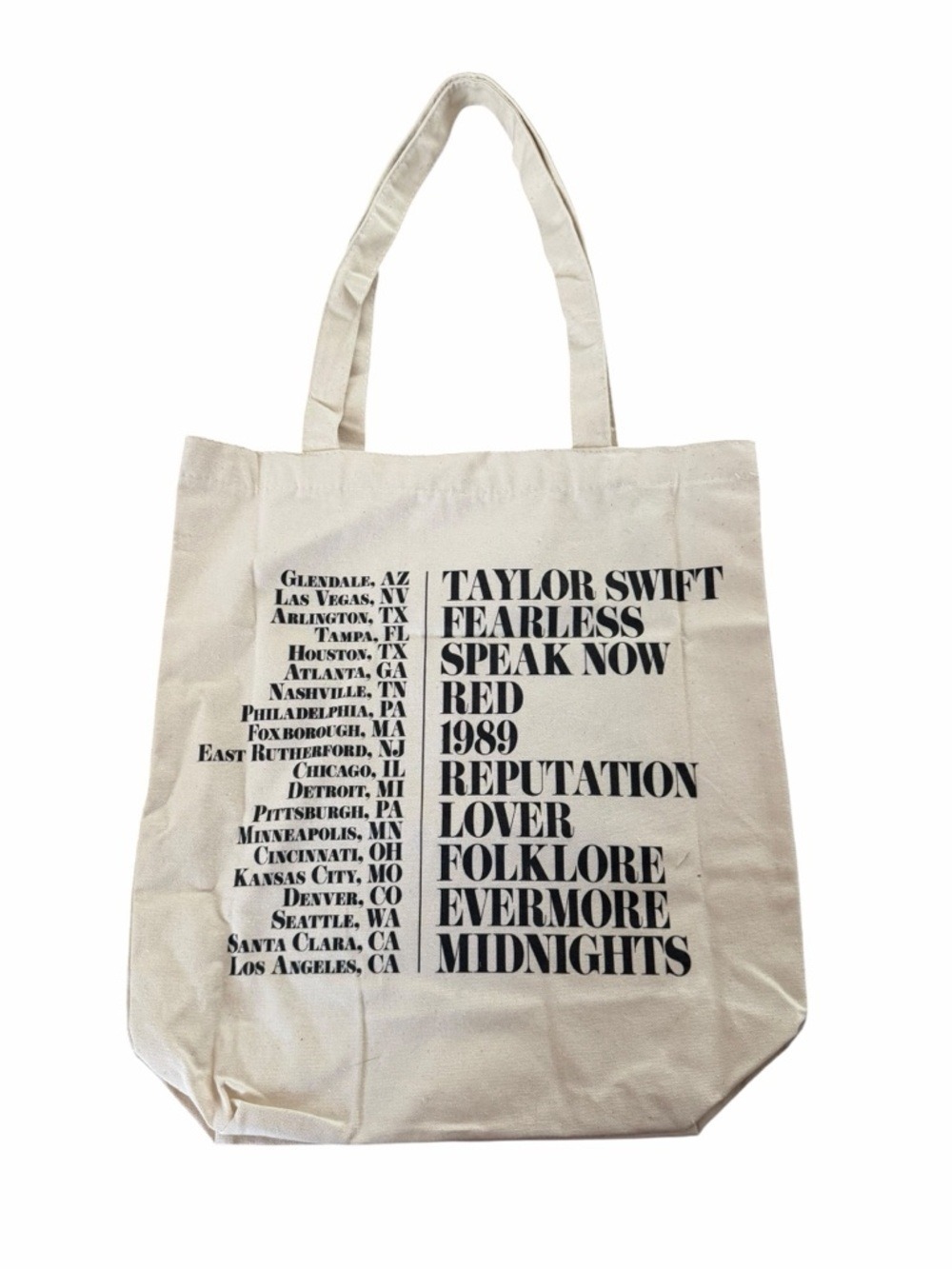 Taylor Swift Eras Tour Exclusive VIP Canvas Tote Bag Cream Graphic Design EUC - Picture 2 of 2
